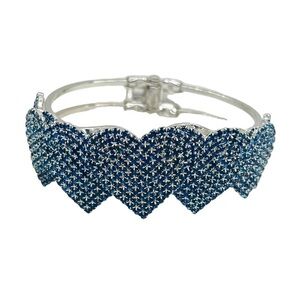 Blue Sparkling Heart Shaped Bracelet